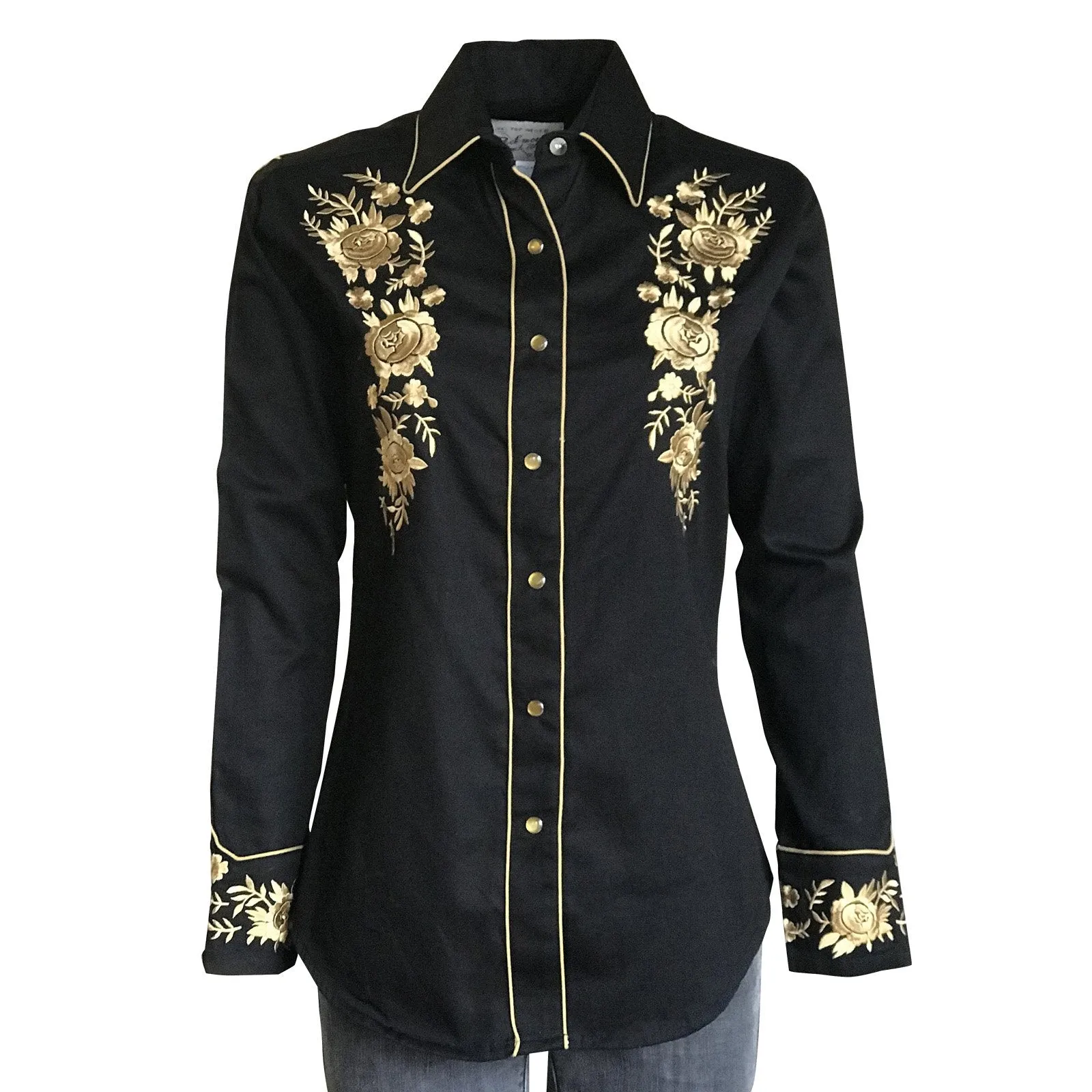 Women's Vintage Western Shirt Collection: Rockmount Gold Floral Bouquet