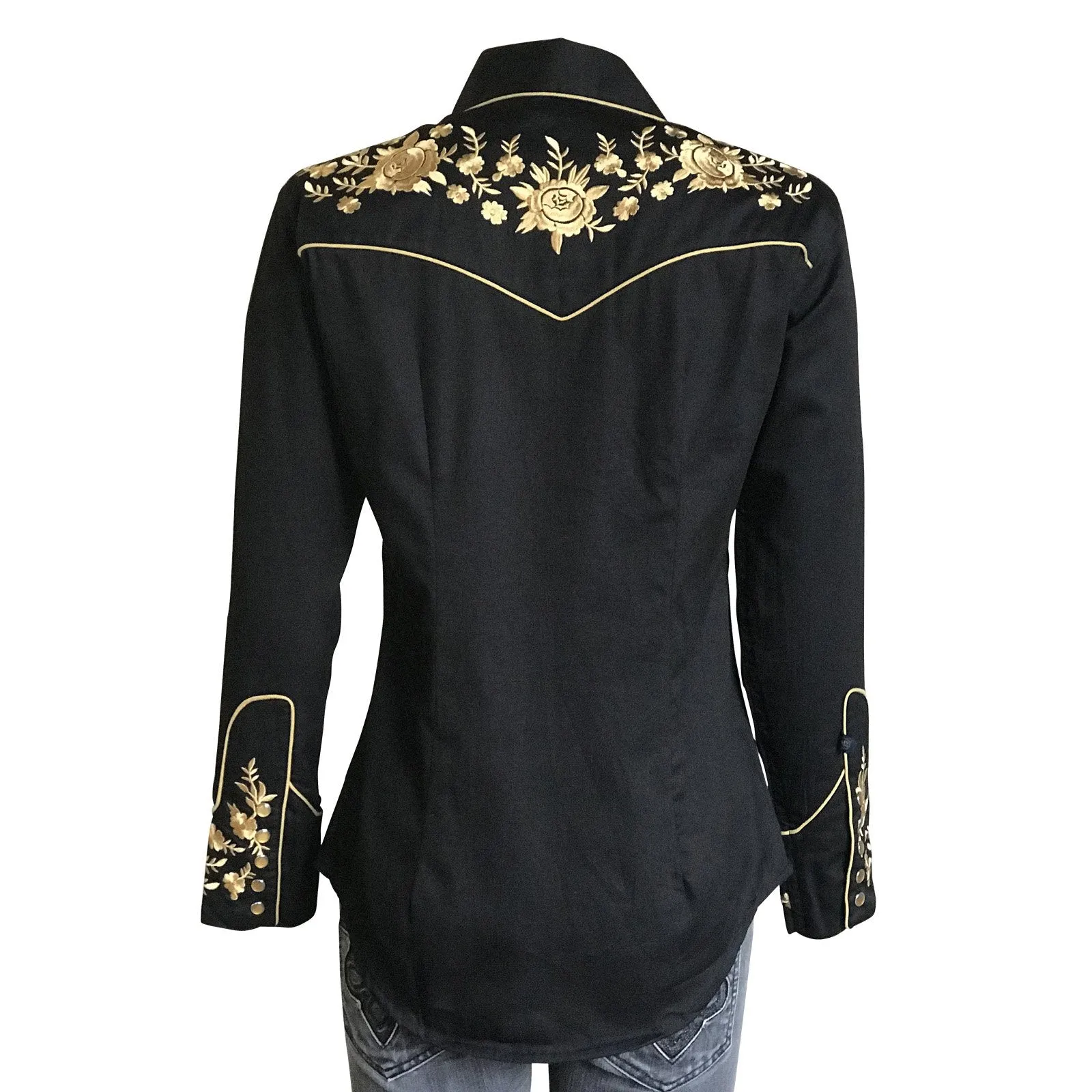 Women's Vintage Western Shirt Collection: Rockmount Gold Floral Bouquet