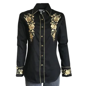 Women's Vintage Western Shirt Collection: Rockmount Gold Floral Bouquet